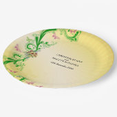 Scrolls und Schmetterlinge Pappteller (Schrägansicht)