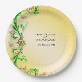 Scrolls und Schmetterlinge Pappteller