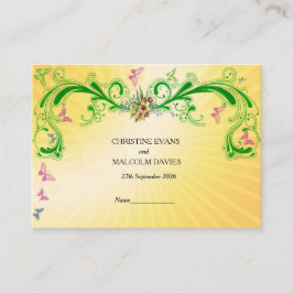 Scrolls und Schmetterlinge Platzkarte