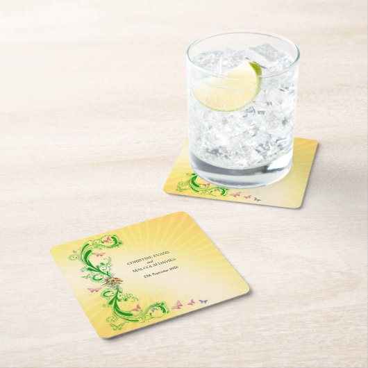 Scrolls und Schmetterlinge Rechteckiger Pappuntersetzer (Vor Ort)