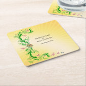 Scrolls und Schmetterlinge Rechteckiger Pappuntersetzer (angewinkelt)