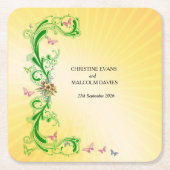 Scrolls und Schmetterlinge Rechteckiger Pappuntersetzer (Vorderseite)