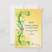Scrolls und Schmetterlinge RSVP Karte (Vorderseite)