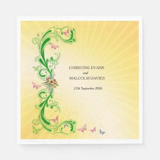 Scrolls und Schmetterlinge Serviette (Vorderseite)