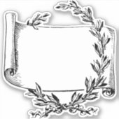 Scrolltitel-laurel-Vintag-Banner Aufkleber (Vorderseite)