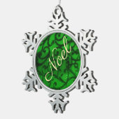 Scrollwerk Grün  Schneeflocken Zinn-Ornament (Rechts)