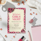 Scrollwork Border Galentine's Invitation Einladung