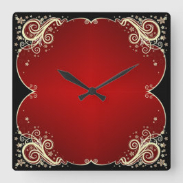 Scrollwork für klassische Stile Quadratische Wanduhr