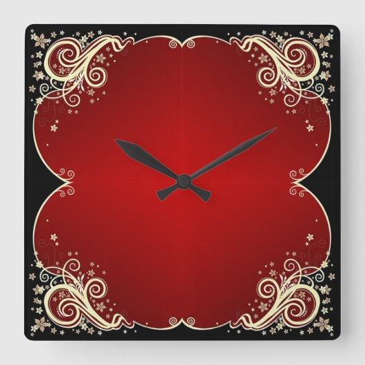 Scrollwork für klassische Stile Quadratische Wanduhr (Vorderseite)