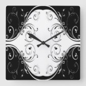 Scrollwork für klassische Stile Quadratische Wanduhr (Vorderseite)