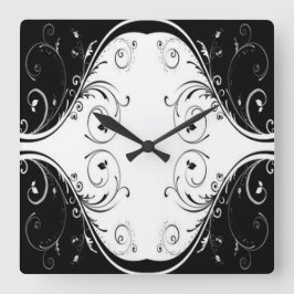 Scrollwork für klassische Stile Quadratische Wanduhr