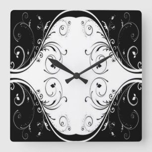 Scrollwork für klassische Stile Quadratische Wanduhr