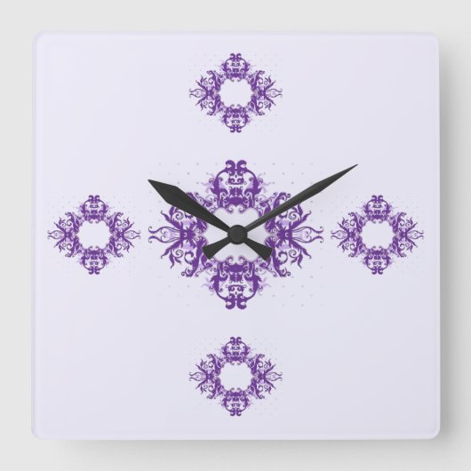 Scrollwork für klassische Stile Quadratische Wanduhr (Vorderseite)