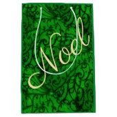 Scrollwork Green Gift Bag Mittlere Geschenktüte (Vorderseite)