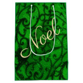 Scrollwork Green Gift Bag Mittlere Geschenktüte (Rückseite)