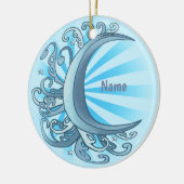 Scrolly Crescent Moon Keramik Ornament (Links)
