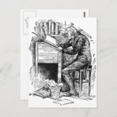 Scrooge an seinem Schreibtisch Postkarte (Vorne/Hinten)