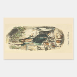 Scrooge-Aufkleber für den dritten Besucher Rechteckiger Aufkleber