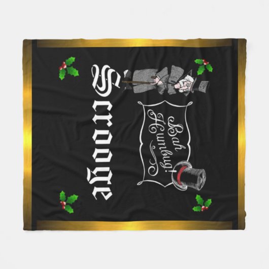 SCROOGE "Bah Humbug" Fleece Weihnachtsgeschenk Sch (Vorderseite (Horizontal))