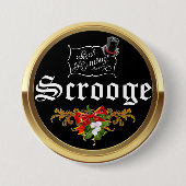 SCROOGE "Bah Humbug!" Mistletoe Christmas Button (Vorderseite)