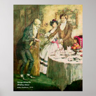 Scrooge Eine Vintage Illustration zum Weihnachtsli Poster