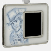Scrooge im Blau Rahmen-Ornament Silber (Rechts)