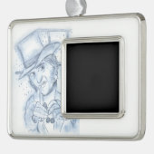 Scrooge im Blau Rahmen-Ornament Silber (Links)