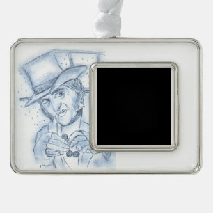 Scrooge im Blau Rahmen-Ornament Silber