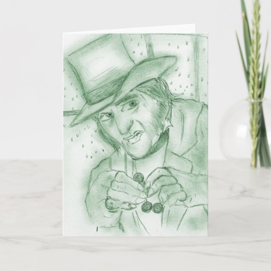 Scrooge im Grün Feiertagskarte (Vorderseite)