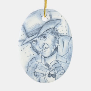 Scrooge in Blau Keramikornament