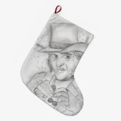 Scrooge in Schwarz und Weiß Großer Weihnachtsstrumpf (Vorderansicht (hängend))