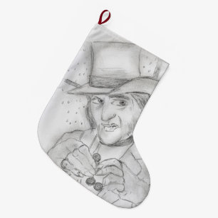 Scrooge in Schwarz und Weiß Großer Weihnachtsstrumpf