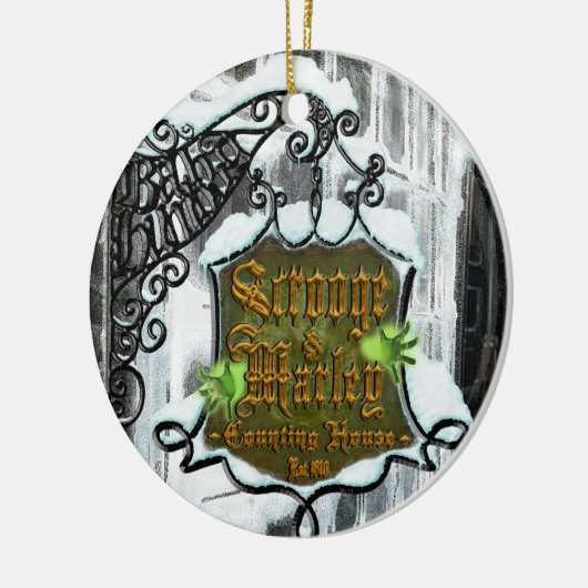 Scrooge&MarleySignScene Keramik Ornament (Links)