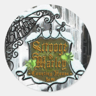 Scrooge&MarleySignScene Runder Aufkleber