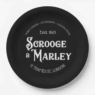 Scrooge u. Marley ein Weihnachtscarol-Feiertag Pappteller