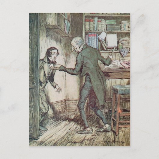 Scrooge und Bob Cratchit Postkarte (Vorderseite)