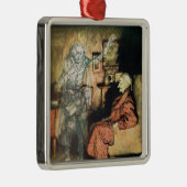 Scrooge und der Geist von Marley Silbernes Ornament (Rechts)