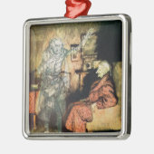 Scrooge und der Geist von Marley Silbernes Ornament (Links)