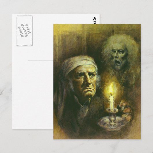 Scrooge und Ghost Postkarte (Vorne/Hinten)