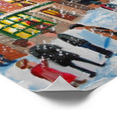 Scrooge Weihnachts-Carlo Winterschneeszene Poster (Ecke)