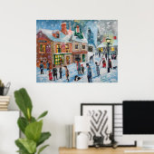 Scrooge Weihnachts-Carlo Winterschneeszene Poster (Heimbüro)