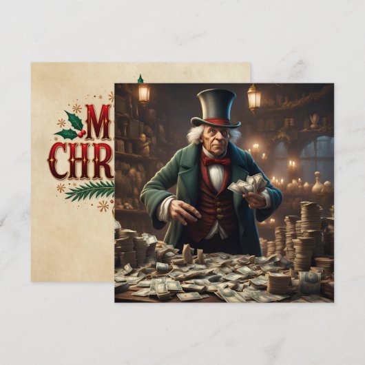 Scrooge Weihnachtskarte (Vorne/Hinten)