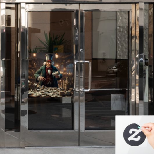 Scrooge Window Cloning Fensteraufkleber (Büro Tür)