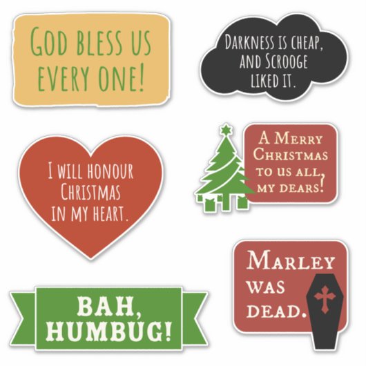 Scroooge a Christmas Carol Quotes Sticker Pack (Vorderseite)