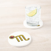 SCROPIO ZODIAC BIRTHDAY JEWEL Gold Red Grenade Getränkeuntersetzer (Seite)