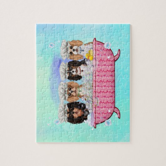 Scrub-a-Dub-Dub-Four Cavaliers in a Tub Puzzle (Vertikal)