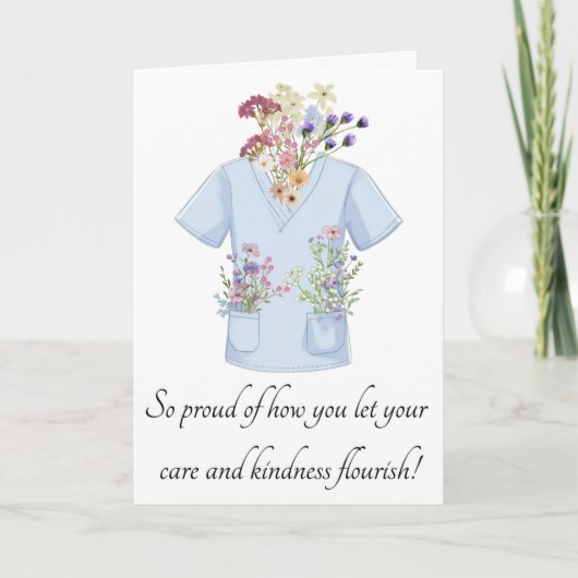 Scrub Floral Greeting Card Dankeskarte (Vorderseite)