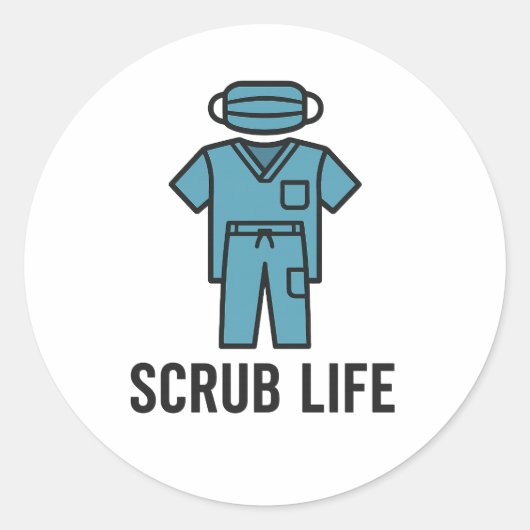 Scrub Life Runder Aufkleber (Vorderseite)