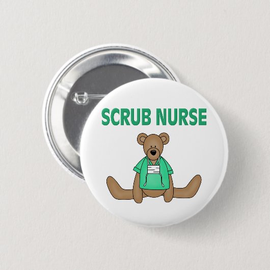 Scrub Nurse Bear Button (Vorne & Hinten)