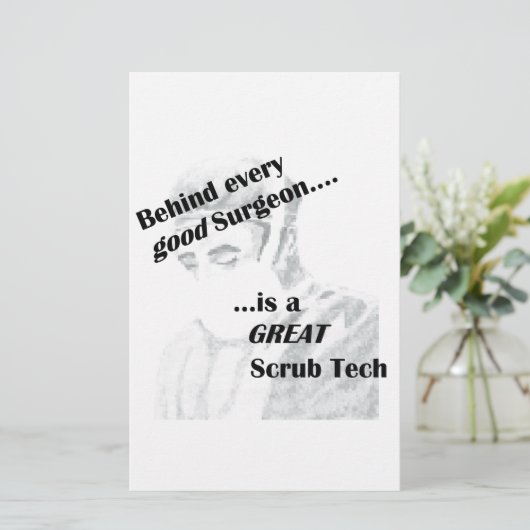 Scrub Tech Briefpapier (Stehend Vorderseite)